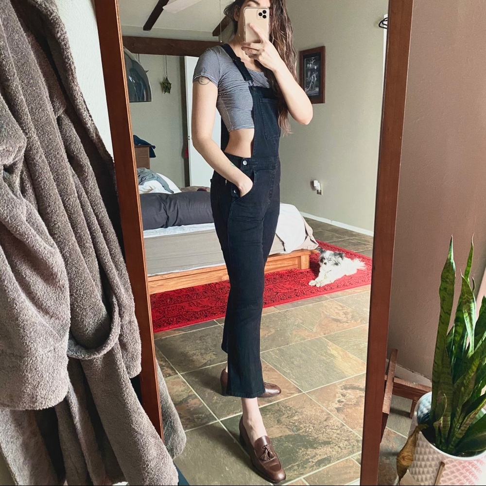 GAP 1969 Black Denim Slim Overalls 26 S XS